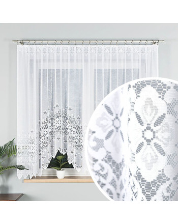 Firanka żakardowa z roślinnym motywem, wysokość od 130 do 160 cm, szerokość od 300 do 500 cm, Nadia