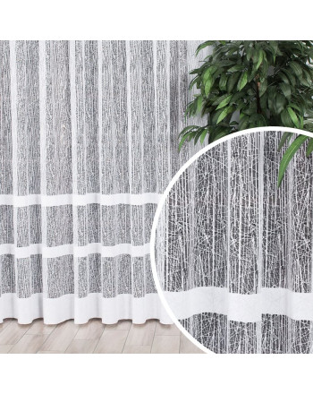 Nowoczesna firanka żakardowa z krzyżującymi się pasami na taśmie wave, wysokość do 270 cm, 018352 - szyta na wymiar