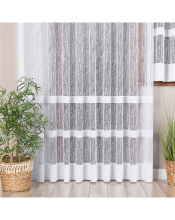 Długa nowoczesna firanka żakardowa, gotowa, wykończona na prosto, oferowana w dwóch rozmiarach, Wiktoria