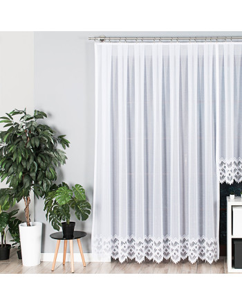 Długa firanka żakardowa gotowa ze wzorem na samym dole, wysokość 250 cm, szerokość 200 i 300 cm, Felicja 