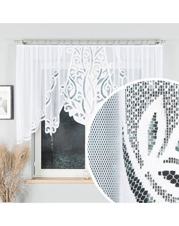 Firanka żakardowa, gotowa, panelowa, ze wzorem roślinnym, szerokość od 250 do 500 cm, wysokość od 100 do 160 cm, Pola