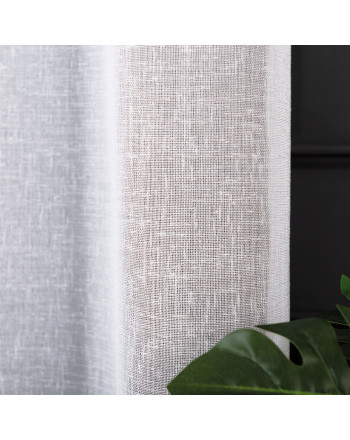 Biała firanka na metry o strukturze płótna z ołowianką Allure, wysokość 320 cm
