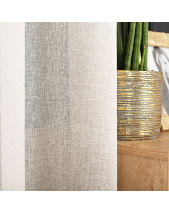 Firanka na metry o strukturze płótna z ołowianką Allure, kolor ecru, wysokość 320 cm
