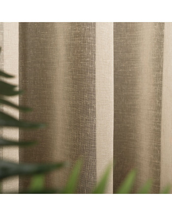 Beżowa firanka na metry o strukturze płótna z ołowianką Allure, wysokość 320 cm