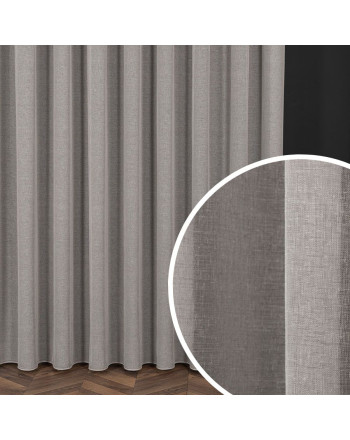 PREMIUM ALLURE Firanka wykończona ołowianką na taśmie wave, Petra, kolor szary, wysokość do 310 cm - szyta na wymiar