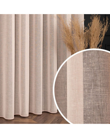 PREMIUM ALLURE Firanka wykończona ołowianką na taśmie Petra, kolor pastelowy różowy, wysokość do 320 cm - szyta na wymiar