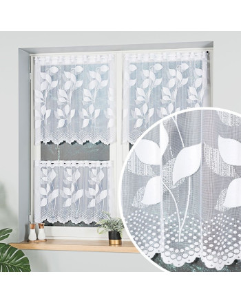 Wzorzysta zazdrostka żakardowa w liście, wysokość do 120 cm - sprzedawana na metry