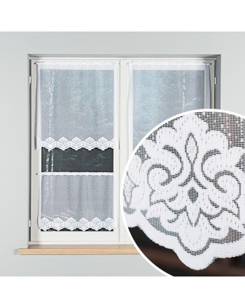 Zazdrostka żakardowa z geometrycznym wzorem na samym dole, oferowana w kilku wysokościach - sprzedawana na metry