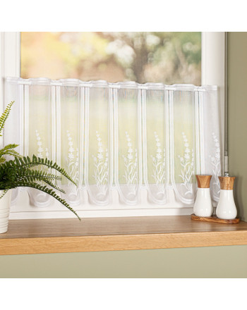 Panelowa zazdrostka żakardowa, kolor biały, oferowana w 3 wysokościach - sprzedawana na metry