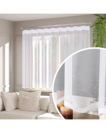 Krótka gotowa żakardowa firanka do salonu jadalni dwa rozmiary Elza