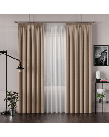 Ekskluzywna tkanina zasłonowa, kolor ciemnobeżowy, wysokość 300 cm, Allure