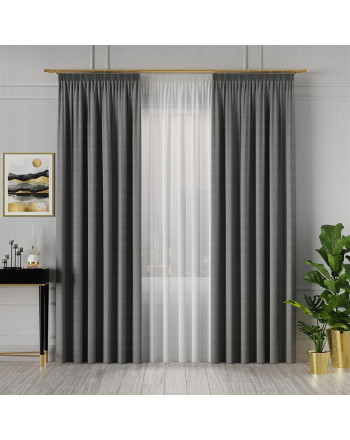 Ekskluzywna tkanina zasłonowa, kolor ciemnoszary, wysokość 300 cm, Allure