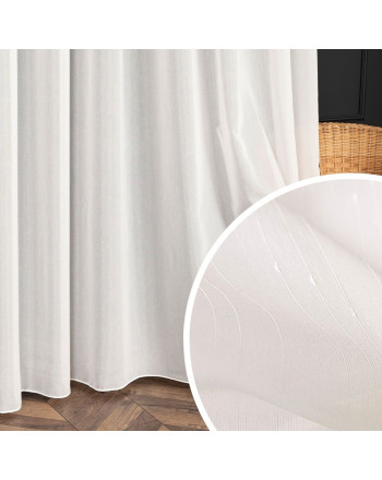 PREMIUM ALLURE Firanka na metry Dora, wysokość 300 cm, kolor kremowy z pionowym liniami z błyszczącej nici