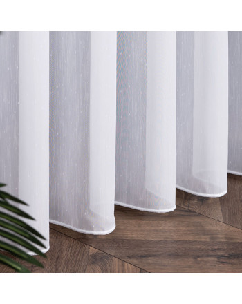 PREMIUM ALLURE Firanka z ozdobnym deszczykiem z  ołowianką, wysokość 300 cm, kolor biały - sprzedawana na metry