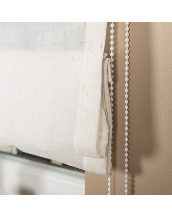 Roleta rzymska firanowa ze zdobieniem,  wysokości 300 cm - szyta na wymiar