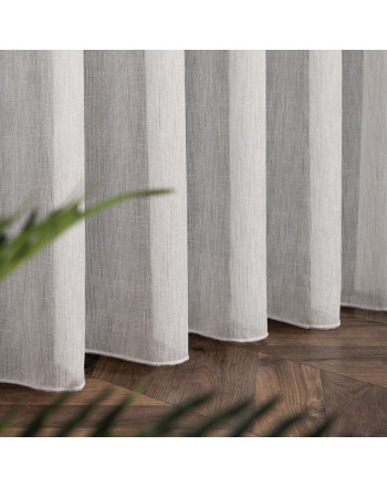 PREMIUM ALLURE Firanka wykończona ołowianką Mira, wysokość 300 cm, kolor szary - sprzedawana na metry