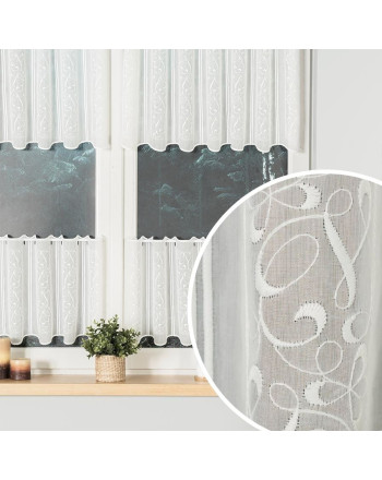 Zazdrostka haftowana panelowa, kolor kremowy, oferowana w dwóch wysokościach - sprzedawana na metry