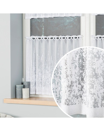 Zazdrostka żakardowa na metry z przecieranym wzorem, kolor biały, oferowana w kilku wysokościach, 043233 - sprzedawana na metry