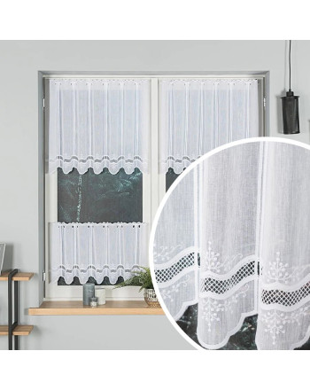 Zazdrostka panelowa z delikatnym haftem, oferowana w kilku wysokościach - sprzedawana na metry