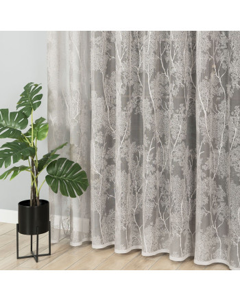 Firanka żakardowa na metry ze wzorem po całości, wysokość 250cm, kolor szary