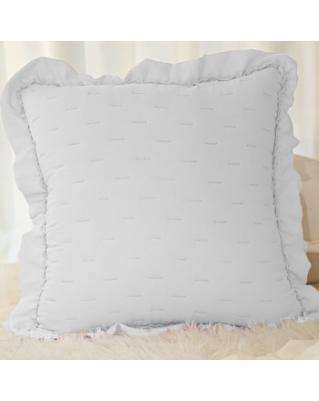 Poszewka na poduszki z dekoracyjna falbanką Savona, kolor biały, rozmiar 40x40 cm