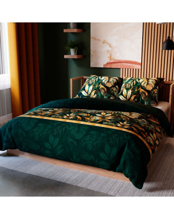 Komplet pościeli z bawełny satynowej w liście Selva