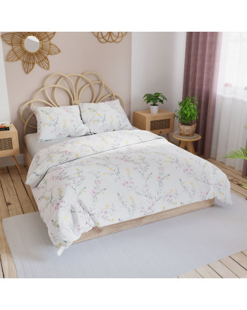 Komplet pościeli z bawełny satynowej w kwiaty Zoe