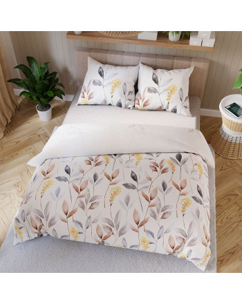 Pościel z satyny bawełnianej w liście Zaria, dostępna w 2 rozmiarach