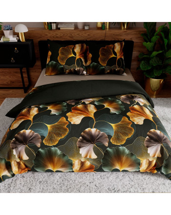 Pościel z satyny bawełnianej w liście Marisel, dostępna w 2 rozmiarach