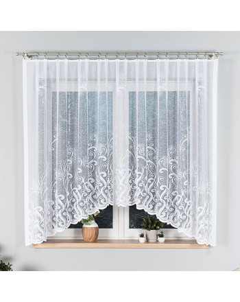 Krótka firana żakardowa wzorzysta, rozmiar 300x160 cm, Wanda