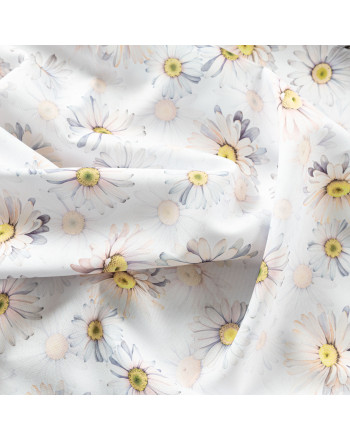 Wodoodporny materiał dekoracyjny w stokrotki, tkanina na zasłony i obrusy, szerokość 160 cm