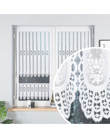 Firanka, zazdrostka żakardowa panelowa, kolor biały, z otworami na drążek, wysokość od 30 do 130 cm, 107806 - sprzedawana na metry