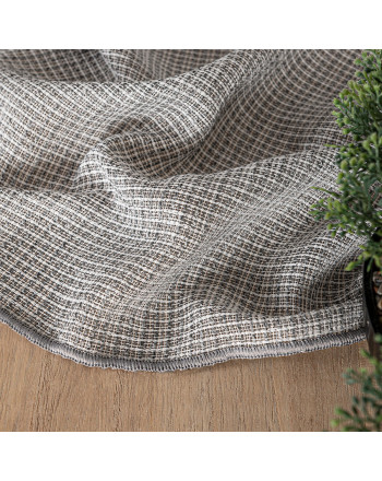 Długa firana do salonu z efektem bukli, kolor ciemny szary, wysokość 300 cm - sprzedawana na metry