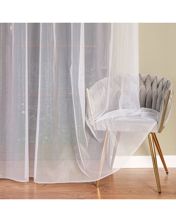 Długa delikatna i zwiewna firanka do salonu z błyszczącej przędzy, wysokość 300 cm - sprzedawana na metry