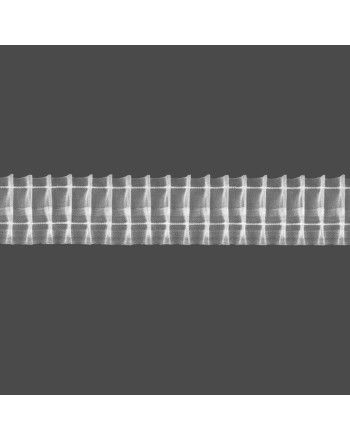 Taśma "ołówek" 5 cm, marszczenie 1:2, transparentna z białym sznurkiem