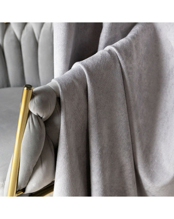 Zasłona do salonu, welurowa na przelotkach, kolor jasny szary, rozmiar 140x260 cm