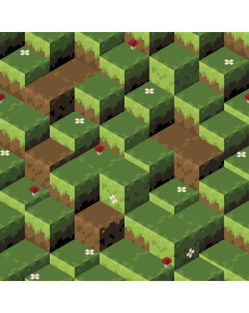 Welurowy materiał na zasłony do pokoju dziecka, kolorowy nadruk, szerokość 165 cm, Pikselowy świat - sprzedawana na metry