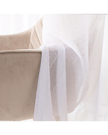 Gotowa firanka na taśmie marszczącej z wypukłą fakturą, kolor biały, dwa rozmiay, Nowoczesne kropeczki z pasami