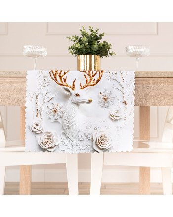 Bieżnik z tkaniny wodoodpornej z efektownym nadrukiem 3D, rozmiar 38x140 cm, Jelonek