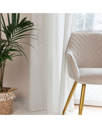 Zasłona do salonu na taśmie ze srebrną nicią kolor biały 145x245 cm Mirella