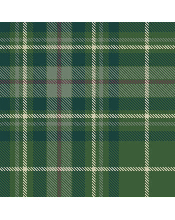 Wodoodporny materiał na zasłony lub obrusy z nadrukiem kraty w tonacji zielonej, szerokość 160 cm, Jamila - sprzedawana na metry