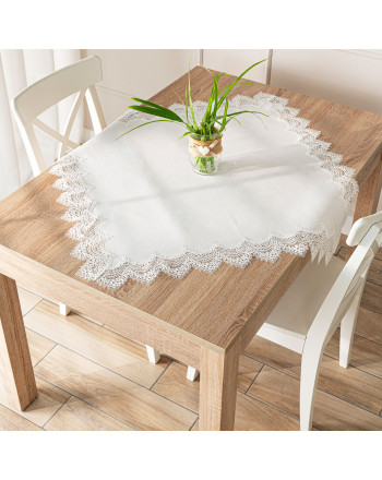 Biała serweta z gipiurą, rozmiar 85x85 cm, Serena