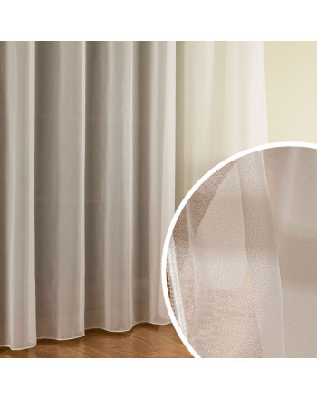Delikatna i zwiewna firanka do salonu z nabłyszczanej przędzy dwie wysokości - sprzedawana na metry