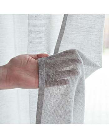 Zasłona do salonu na taśmie ze srebrną nicią kolor morski 145x245 cm Mirella