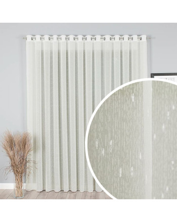 Firanka deszczyk na przelotkach z obciążnikiem, kolor kremowy, wysokość do 310 cm - szyta na wymiar