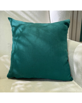 Poszewka dekoracyjna Idalia o strukturze płótna, kolor butelkowy zielony, rozmiar 40x40 cm