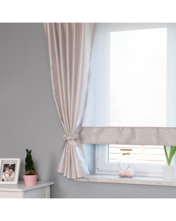 Komplet 2 szt. różowych zasłon ze srebrnym zdobieniem, rozmiar 140x160 cm