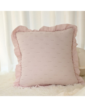 Poszewka na poduszki z dekoracyjna falbanką Savona, kolor różowy, rozmiar 40x40 cm