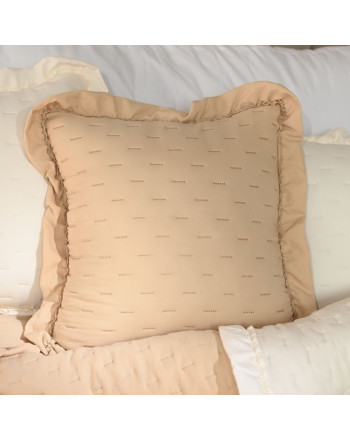 Poszewka na poduszki z dekoracyjna falbanką Savona, kolor beżowy, rozmiar 40x40 cm
