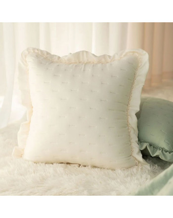 Poszewka na poduszki z dekoracyjna falbanką Savona, kolor ecru, rozmiar 40x40 cm